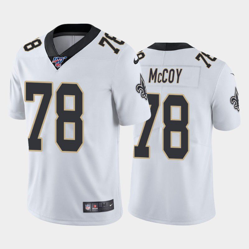 Men New Orleans Saints #78 Erik Mccoy Nike White 100th Limited NFL Jersey